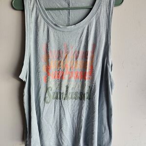 Sunkissed Graphic Tank Top - Light Blue Maurices Womens Size XL